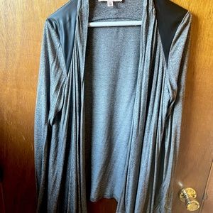 Leather accent sweater